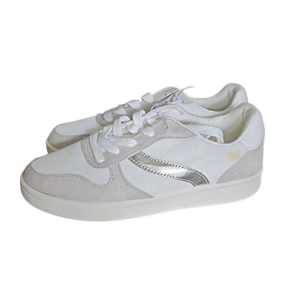 Old Navy Women's Size 6 White Silver Grey Classiz Sneakers